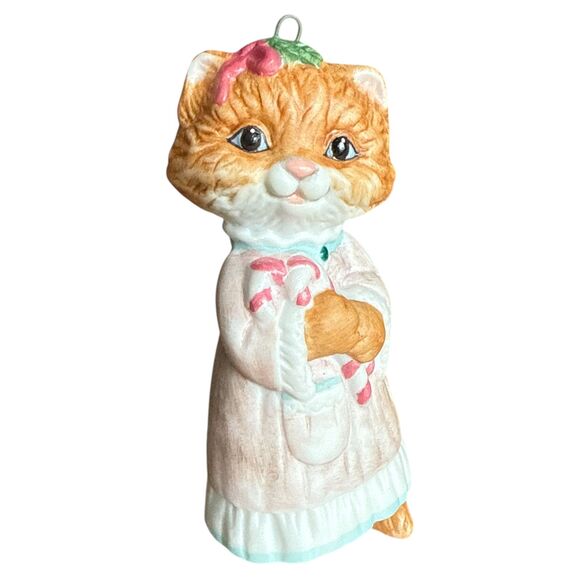 Lot 3 Hallmark Keepsake Cat Ornaments Angel Kitty Christmas Kitty Basket Bell - Picture 5 of 5